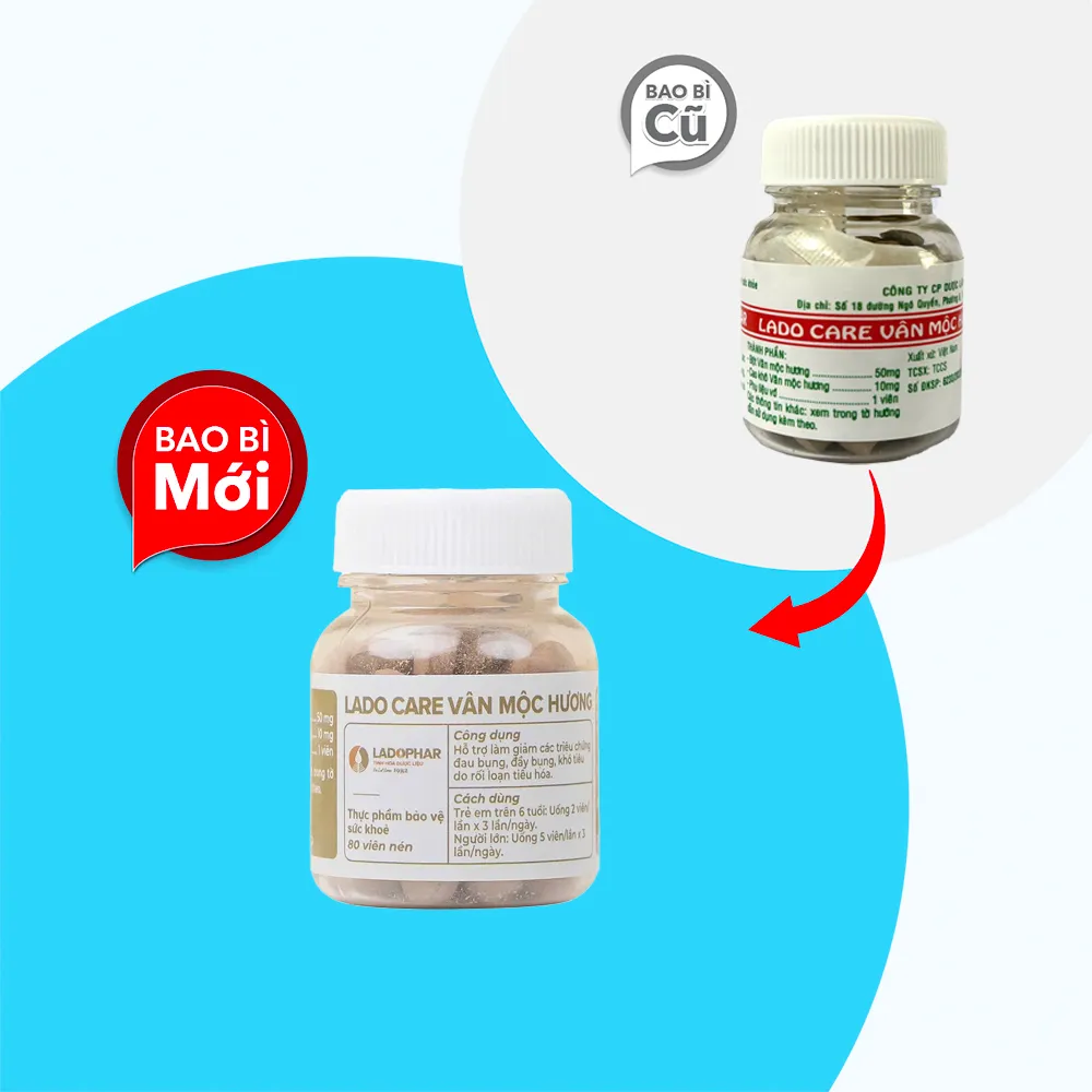 Viên uống Vân Mộc Hương Ladophar (Hộp 80 viên) giúp hỗ trợ tiêu hóa 4