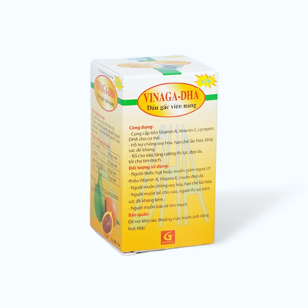 Viên uống Vinaga DHA dầu gấc Hỗ trợ tăng cường thị lực (Hộp 1 lọ 100 viên) 3