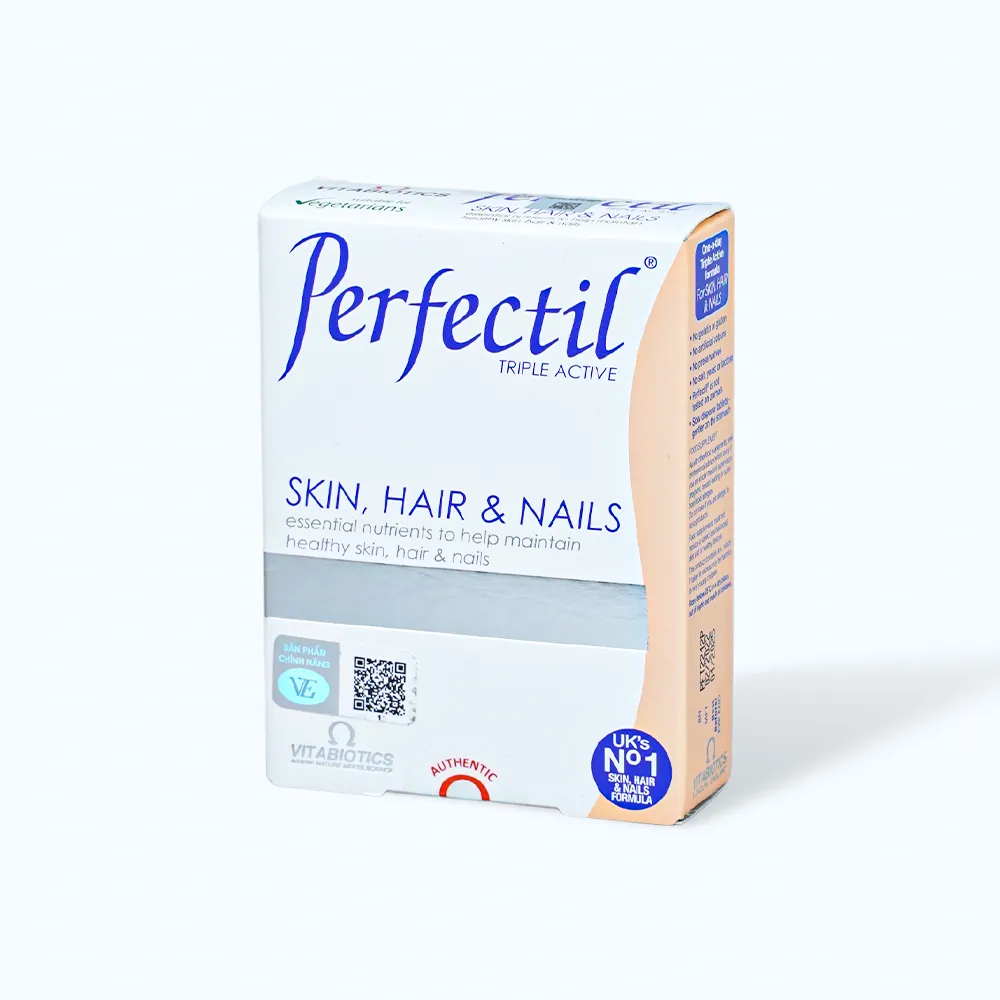 Viên uống Vitabiotics Perfectil (Hộp 30 viên) giúp làm đẹp da tóc móng 2