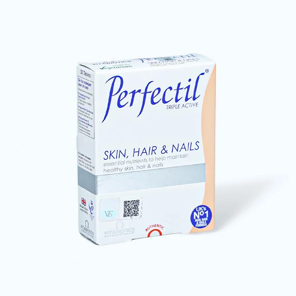 Viên uống Vitabiotics Perfectil (Hộp 30 viên) giúp làm đẹp da tóc móng 3