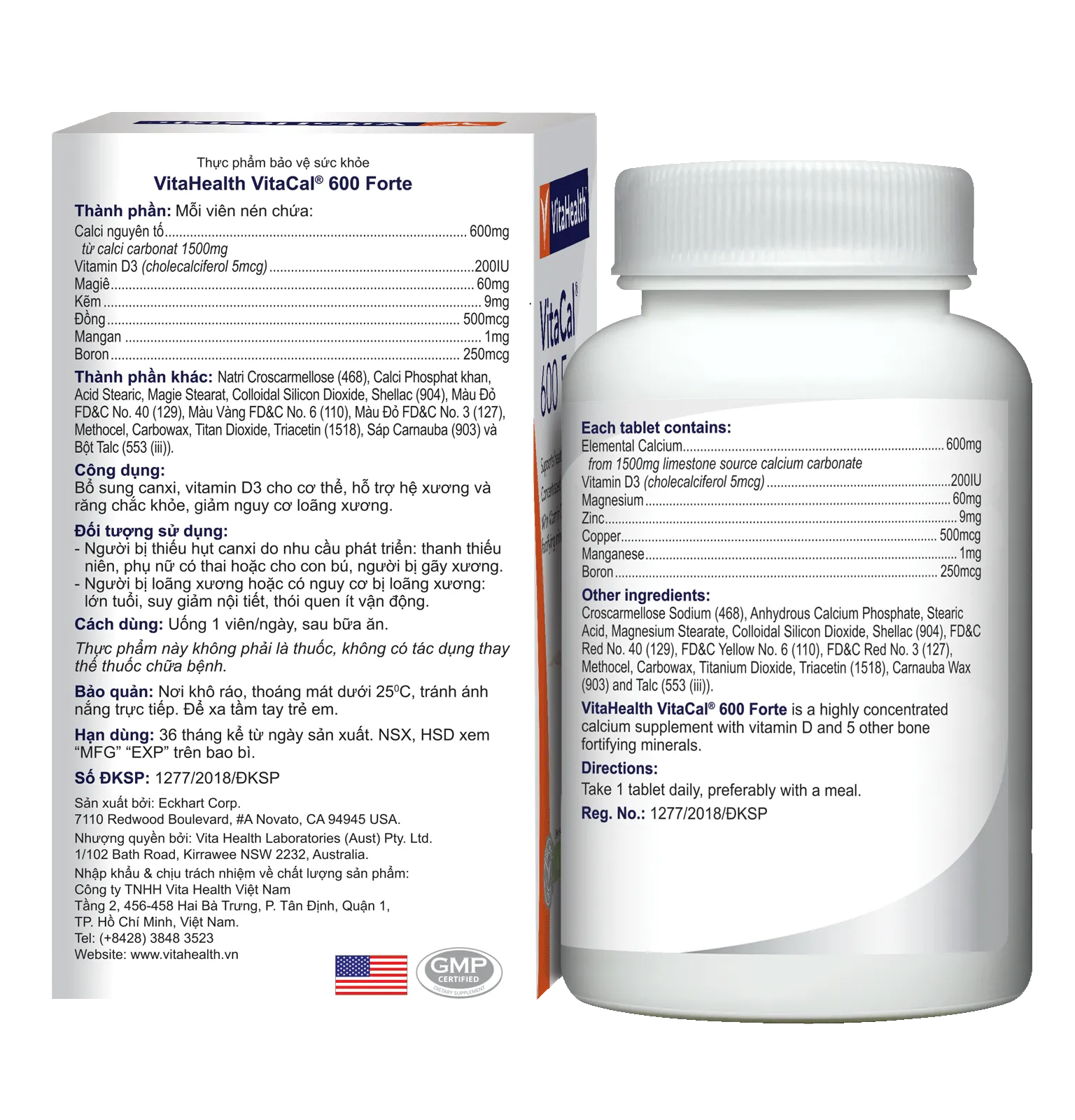 Viên uống Vitacal 600 Forte VitaHealth hỗ trợ hệ xương và răng chắc khỏe (60 viên) 3