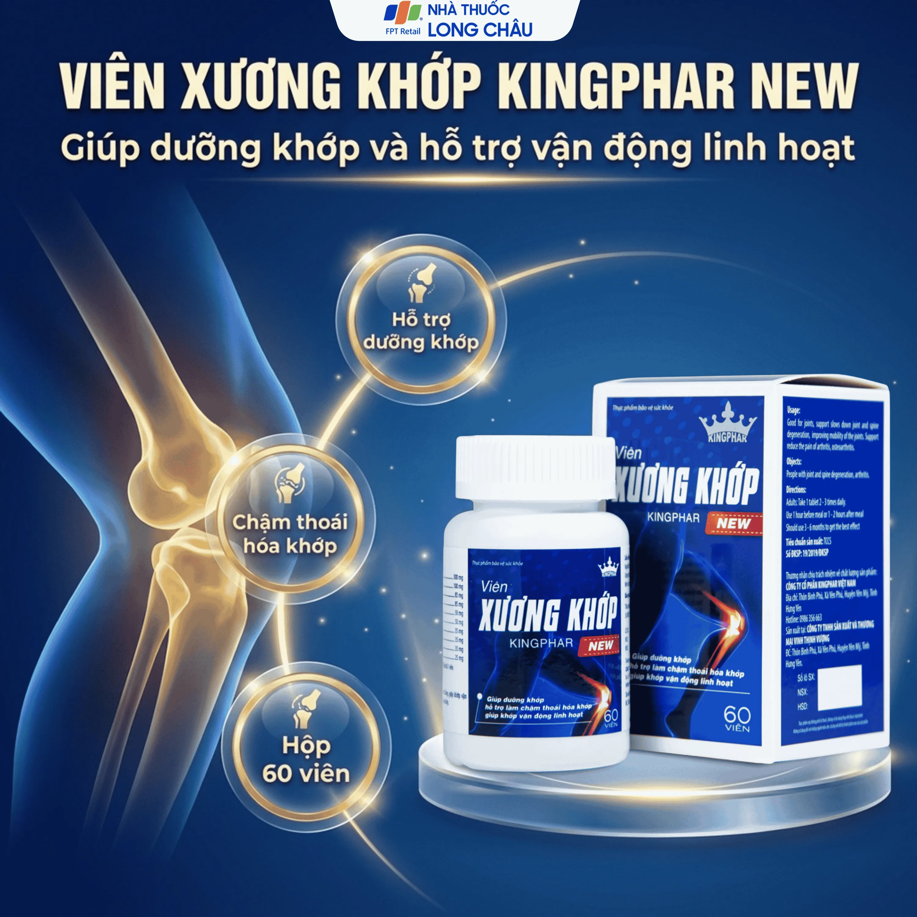 VIÊN XƯƠNG KHỚP KINGPHAR NEW 60V 2