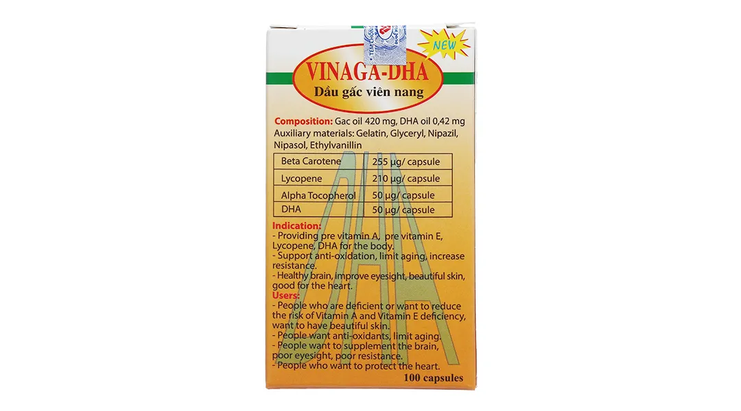 Vinaga Dha hộp 100 viên 4