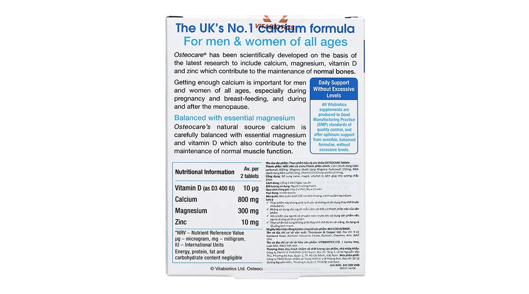 Thực phẩm bảo vệ sức khoẻ: Osteocare Tablets 3