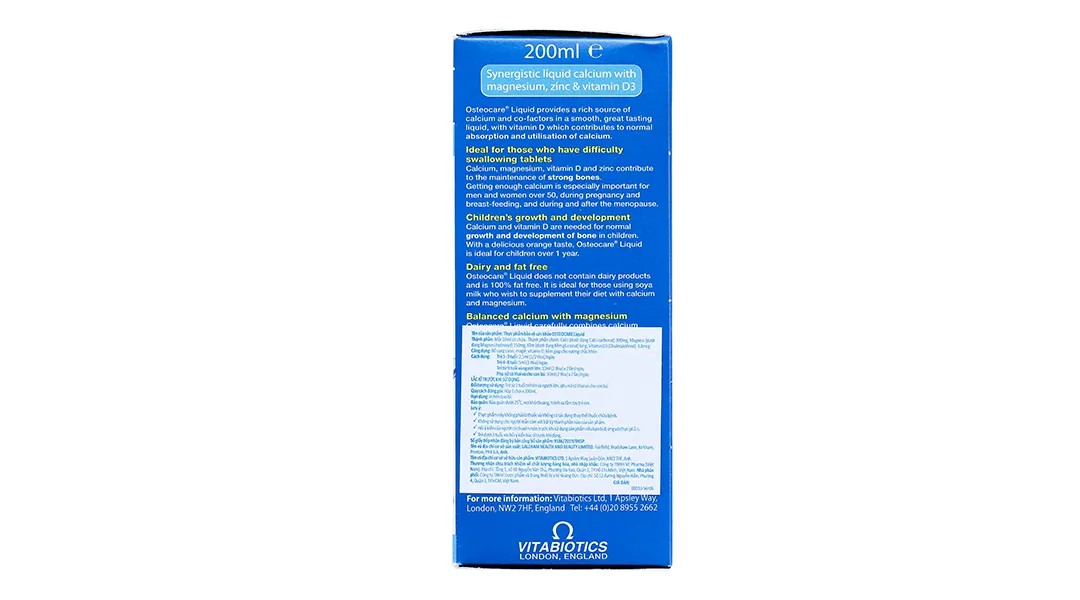 Vitabiotics Osteocare Liquid giúp xương chắc khỏe chai 200 ml 3