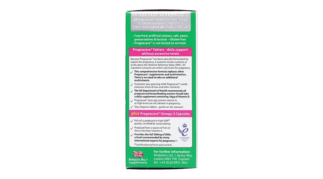 Vitabiotics Pregnacare Plus Omega 3 hộp 56 viên 4