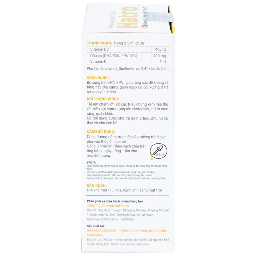 VITAMIN D3+ DHA HATRO 20ML 10