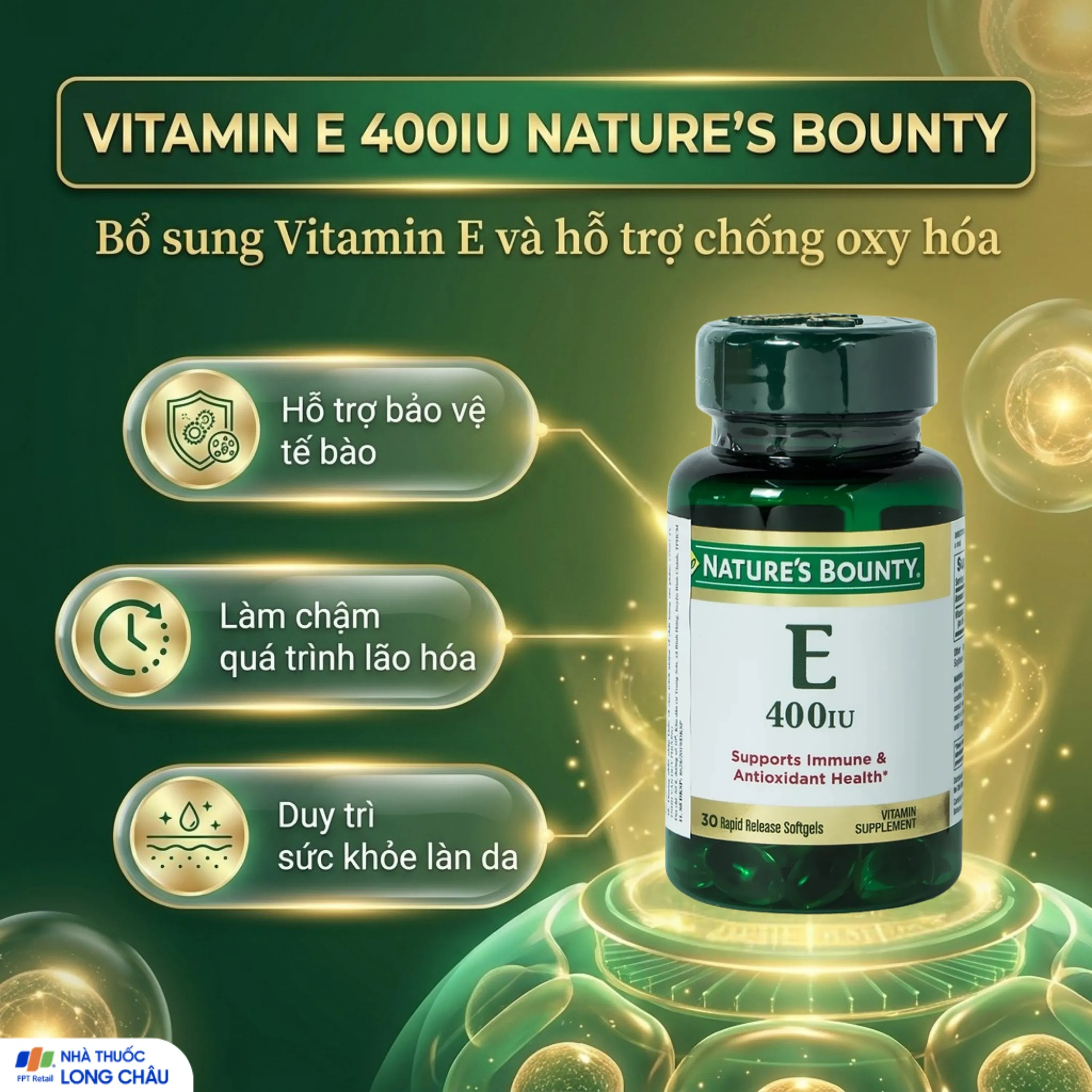 VITAMIN E 400IU NATURES BOUNTY 30V 2