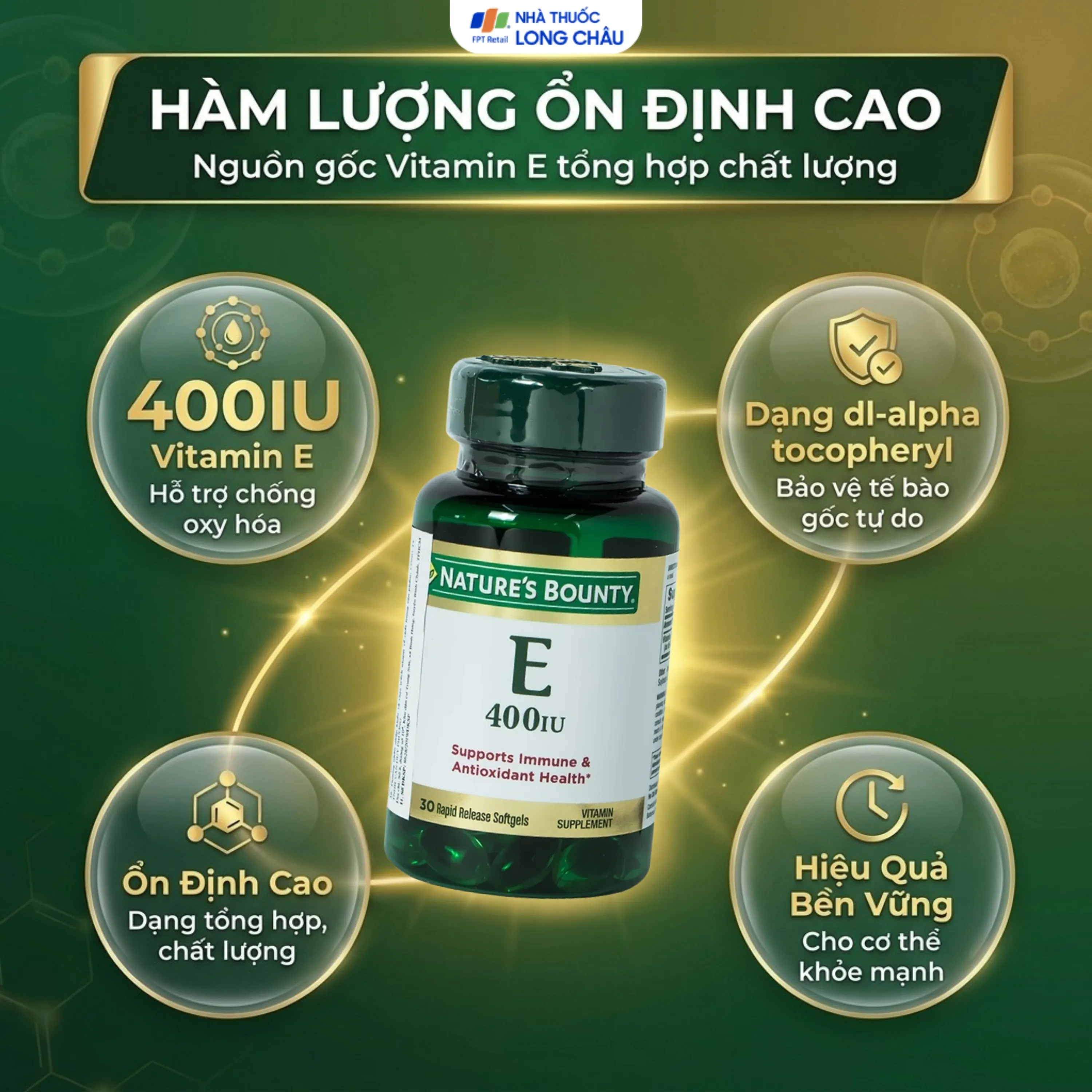 VITAMIN E 400IU NATURES BOUNTY 30V 3