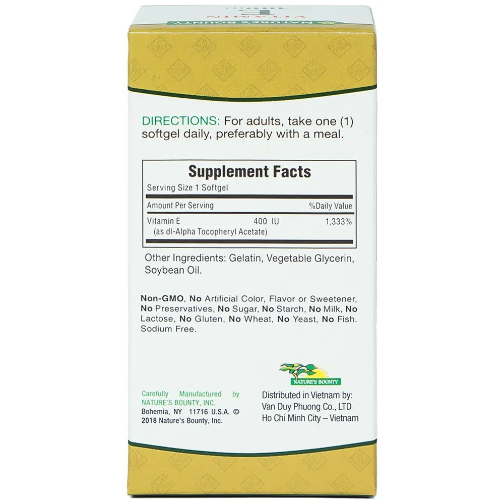 VITAMIN E 400IU NATURES BOUNTY 30V 7