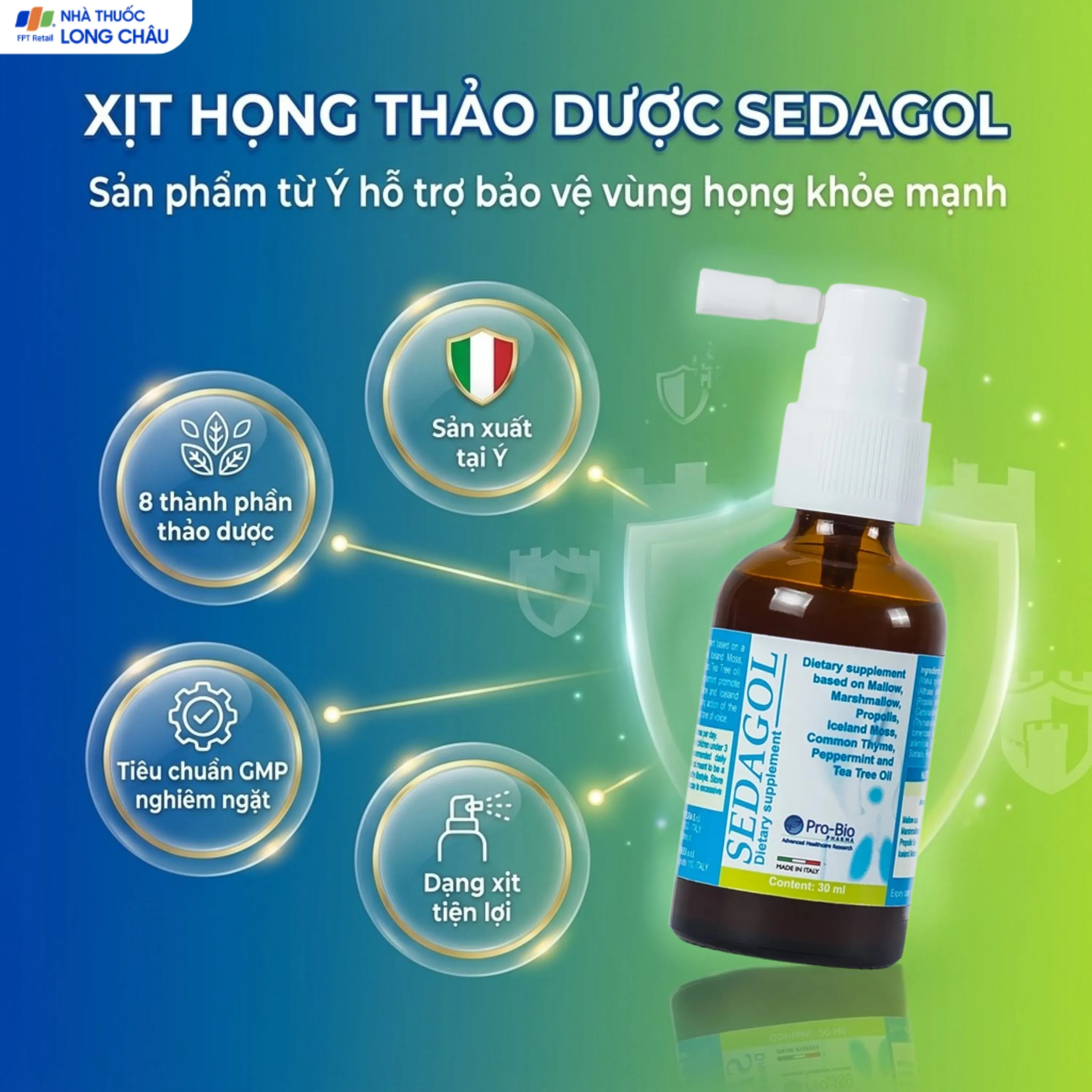 XỊT HỌNG SEDAGOL PRO-BIO PHARMA 30ML 2