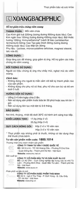 Xoang Bách Phục hộp 20 viên 6